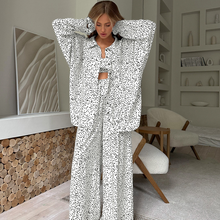 Load image into Gallery viewer, Three Pcs Wide Leg Pajamas Set
