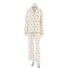 Load image into Gallery viewer, Love Print Pure Cotton Wide Leg Pajamas Set
