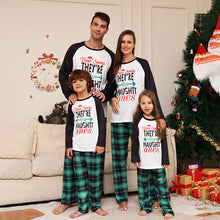 Load image into Gallery viewer, Naughty Santa Blue Plaid Family Pajamas
