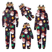 Load image into Gallery viewer, Santa and Gifts Jumpsuit with hoodie Matching family Christmas Pajama Set
