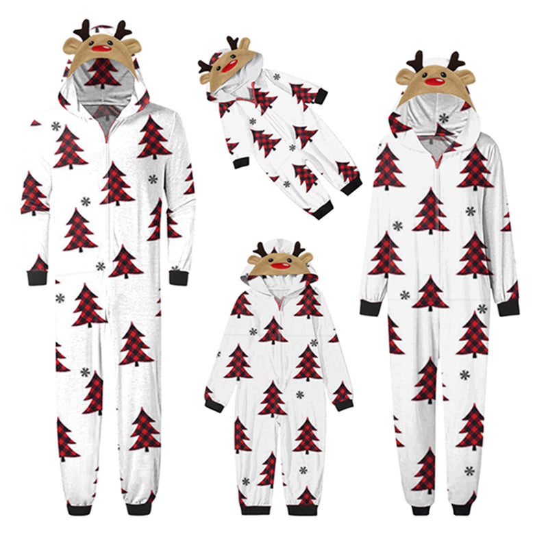 Christmas Tree Jumpsuit with hoodie Matching family Christmas Pajama Set