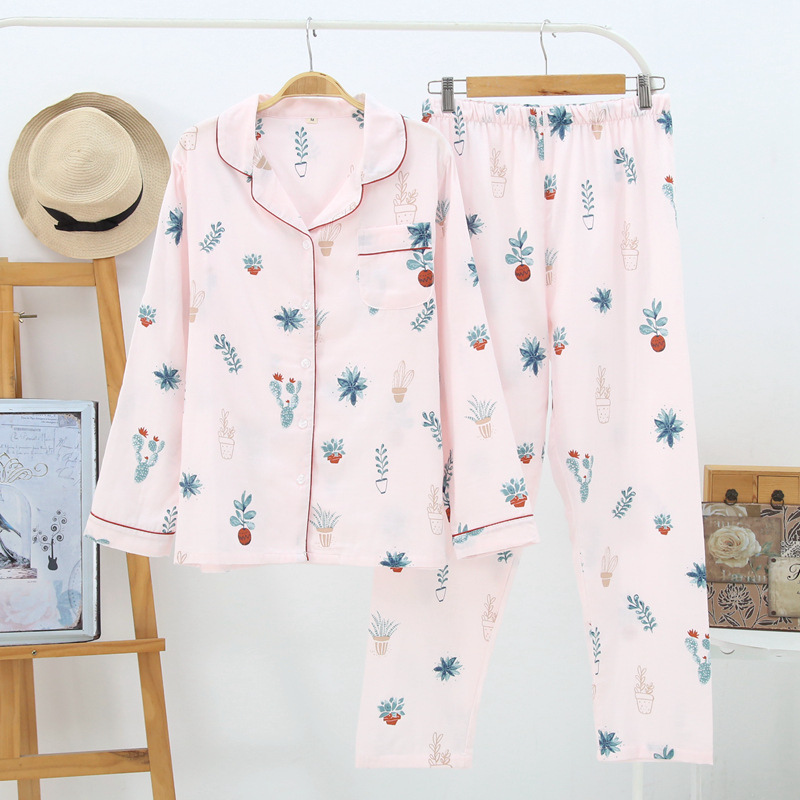 Light Pink Flower Pajamas Set