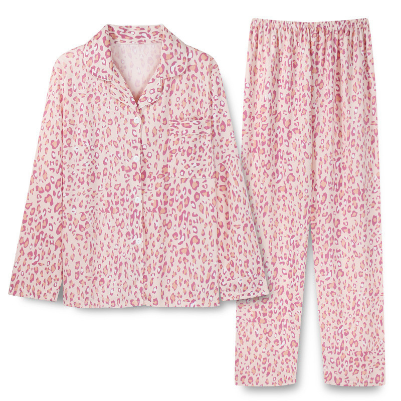 Pink Leopard Print Pajamas Set