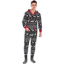 Load image into Gallery viewer, christmas-printed-men-pajamas-with-hoodie
