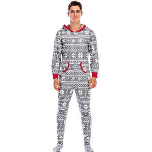 Christmas Printed Men Pajamas With Hoodie