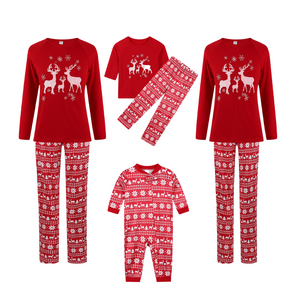 Moose Long-Sleeved Christmas Pajamas Set