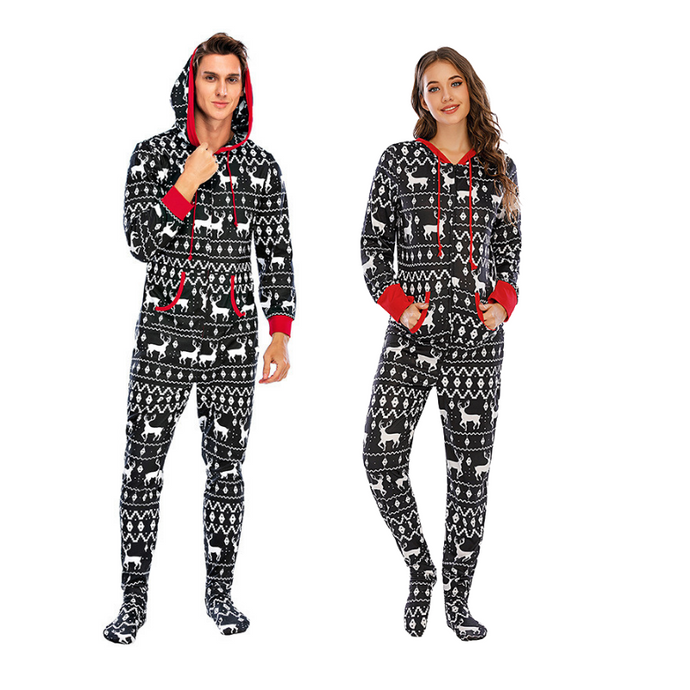 onesie-matching-couple-pajama-set