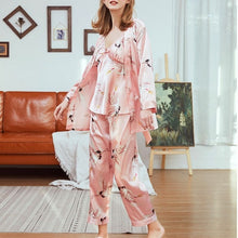 Load image into Gallery viewer, Pink Flamingo 3 Piece Pajamas Set
