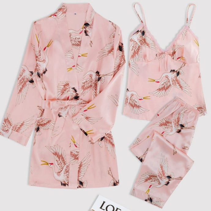 Pink Flamingo 3 Piece Pajamas Set