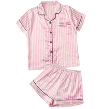 Load image into Gallery viewer, Pink Silk Shorts Sleepwear Set for Women
