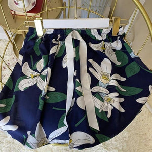 White Daffodil Blue Shorts