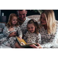 Load image into Gallery viewer, White Christmas Tree V Neck Button Matching Family Pajamas Set
